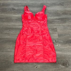 WINDSOR - Faux Latex Body Con mini dress